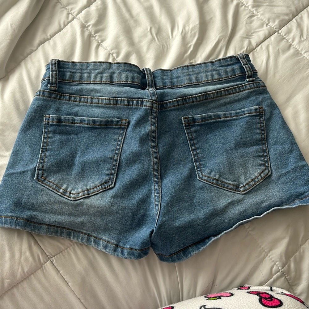 blue jean shorts